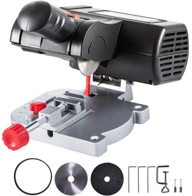 Alt view image 2 of 8 - VEVOR Mini Miter Cut-off Chop Saw, Two 2-5/16" Blade of Steel and Resin with 1/2" Cutting Depth, 0~45 Benchtop Miter Saw for Copper, Aluminum, Wood, Zinc in Hobby Craft