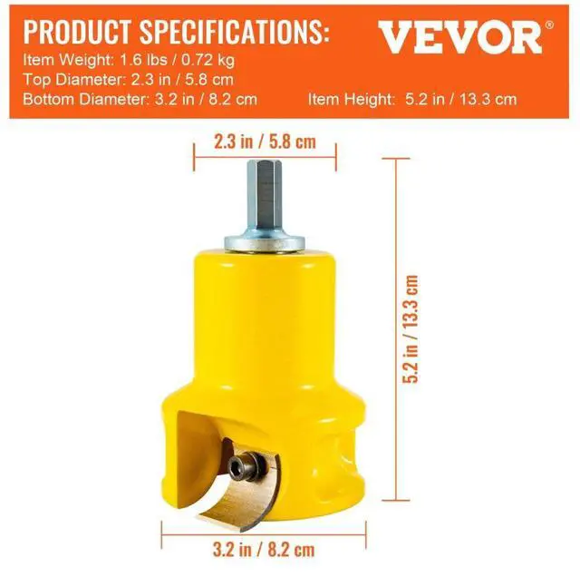 Alt view image 8 of 8 - VEVOR Tenon Cutter, 1.5" / 38 mm Diameter, with Dual Curved Blades & Button Screws Home Master Kit, Premium Aluminum & Steel Log Furniture Cutter, Commercial Woodworking Tool for Home Beginner DIY