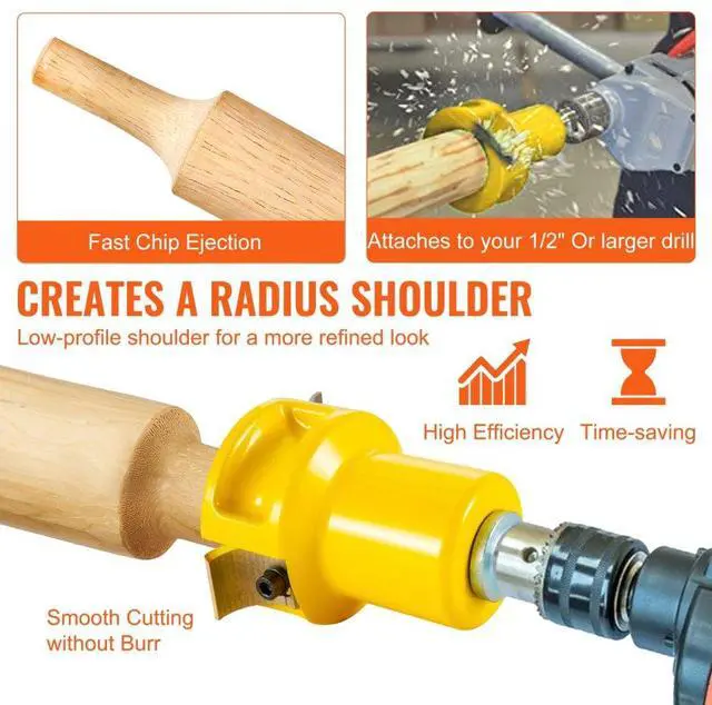 Alt view image 7 of 8 - VEVOR Tenon Cutter, 1.5" / 38 mm Diameter, with Dual Curved Blades & Button Screws Home Master Kit, Premium Aluminum & Steel Log Furniture Cutter, Commercial Woodworking Tool for Home Beginner DIY