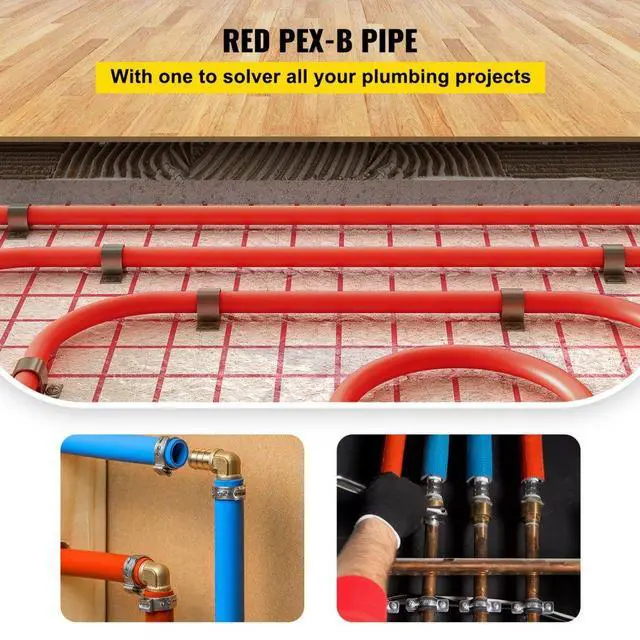 Alt view image 3 of 8 - VEVOR PEX Pipe, 1 Inch x 500 FT PEX Tubing, Non Oxygen Barrier Red PEX-B Pipe, Flexible PEX Water Line for RV Sewer Hose, Plumbing, Radiant Heating