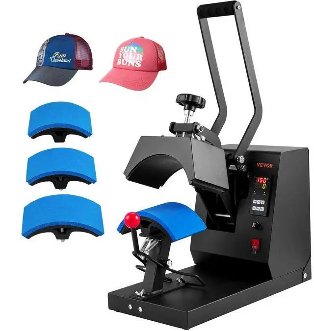 Alt view image 2 of 8 - VEVOR Hat Heat Press, 4-in-1 Cap Heat Press Machine, 6x3inches Clamshell Sublimation Transfer, LCD Digital Timer Temperature Control with 4pcs Curved Heating Elements (6x3/6.7x2.7/6.7x2.7/8.1x3.5)