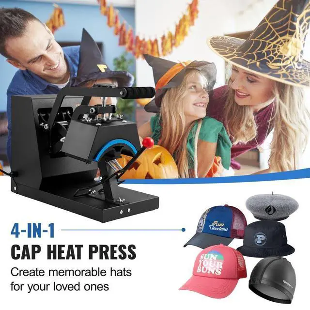 Alt view image 3 of 8 - VEVOR Hat Heat Press, 4-in-1 Cap Heat Press Machine, 6x3inches Clamshell Sublimation Transfer, LCD Digital Timer Temperature Control with 4pcs Curved Heating Elements (6x3/6.7x2.7/6.7x2.7/8.1x3.5)