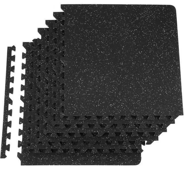 Alt view image 2 of 15 - VEVOR 6 PCS 1/2 inch Thick Gym Floor Mats, 24" x 24" EVA Foam & Rubber Top Interlocking Workout Floor Mats with 24 sq.ft Coverage, Waterproof Exercise Puzzle Flooring for Gym, Home, Garage, Basement