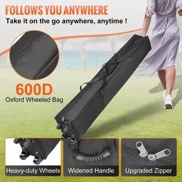 Alt view image 7 of 8 - VEVOR Pop Up Canopy Tent, 10 x 10 FT, Outdoor Patio Gazebo Tent with Removable Sidewalls and Wheeled Bag, UV Resistant Waterproof Instant Gazebo Shelter for Party, Garden, Backyard, Blue