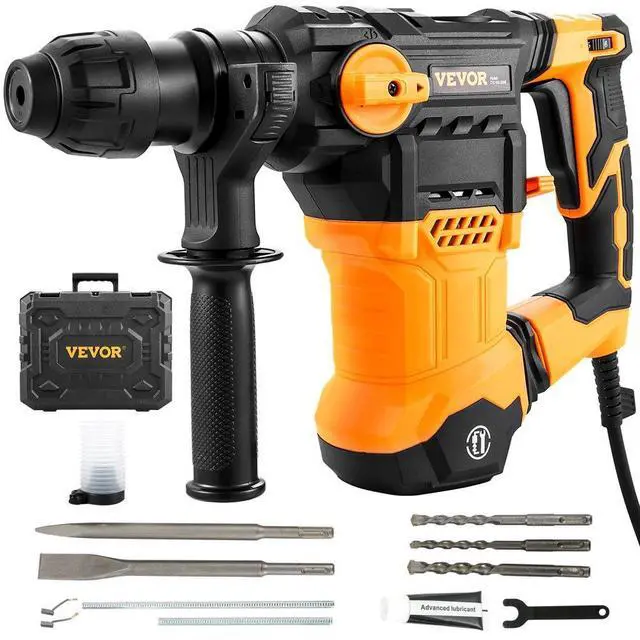 Alt view image 2 of 8 - VEVOR Rotary Hammer Drill Corded Drills 1-1/4" 4 Modes SDS-Plus Chipping Hammers