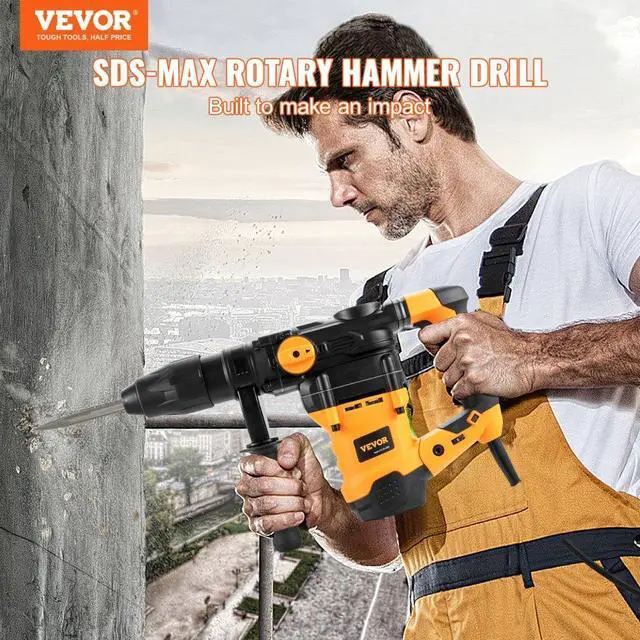 Alt view image 3 of 8 - VEVOR Rotary Hammer Drill Corded Drills 1-9/16" 3 Modes SDS-MAX Chipping Hammers