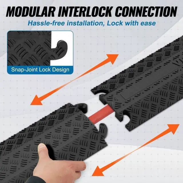 Alt view image 7 of 11 - VEVOR 3 PCs 39 in Speed Bumps 2000 lbs Cable Protector Ramp Drop Over Cord Cover