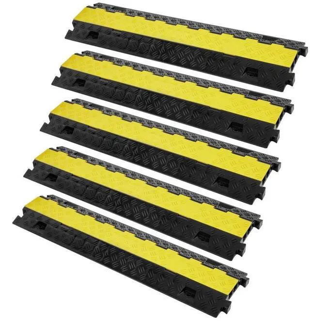 Alt view image 2 of 8 - VEVOR 5PCs Cable Protector Ramp 2Channel 22000lbs Load TPU Wire Cable Cover Ramp