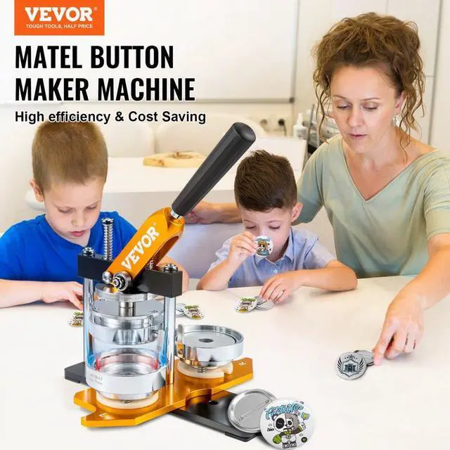 Alt view image 3 of 8 - VEVOR Button Maker Machine Badge Pin Machine 3" 75 MM 100 Free Parts Press Kit
