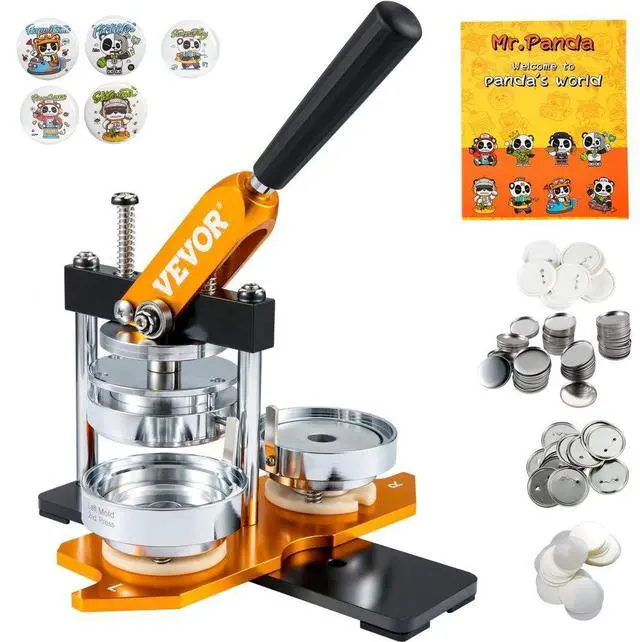 Alt view image 2 of 8 - VEVOR Button Maker Machine Badge Pin Machine 3" 75 MM 100 Free Parts Press Kit