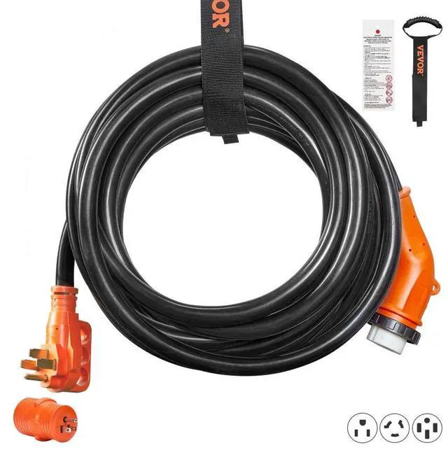 Alt view image 2 of 8 - VEVOR 50ft RV Power Cord Generator Cord 50A NEMA SS2-50R/NEMA 14-50P ETL Listed