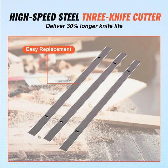 Alt view image 4 of 15 - VEVOR Thickness Planer 13-Inch Two-Speed Three-Blade 15-Amp for woodworking