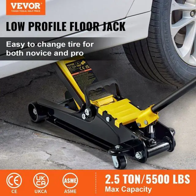 Alt view image 3 of 8 - VEVOR Low Profile Floor Jack 2.5 Ton Heavy Steel Single Piston Hydraulic Pump