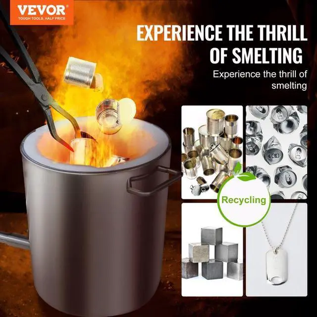 Alt view image 3 of 8 - VEVOR 6KG Propane Smelting Furnace Kit Melting Furnace Stainless Steel 2700