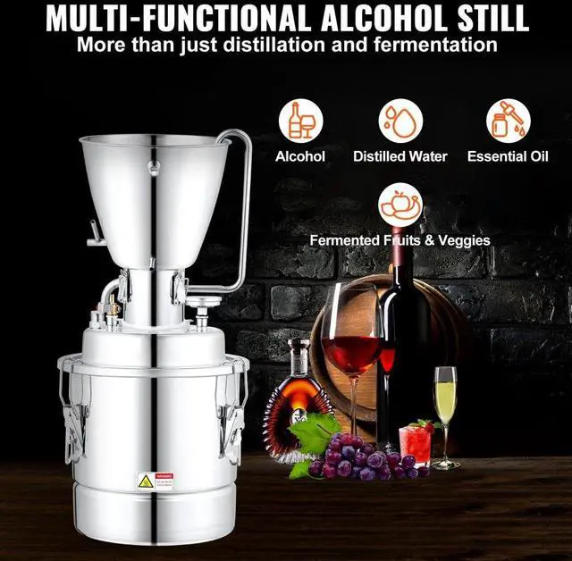 Alt view image 3 of 8 - VEVOR 18 Gal Alcohol Distiller Machine Brewing Equipment DIY Whiskey Home Still