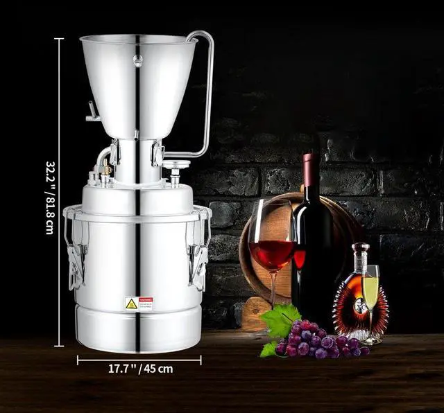 Alt view image 8 of 8 - VEVOR 18 Gal Alcohol Distiller Machine Brewing Equipment DIY Whiskey Home Still
