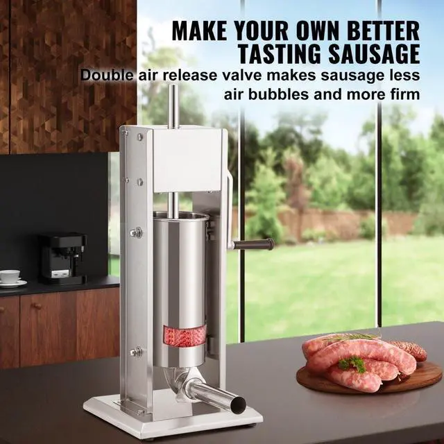 Alt view image 3 of 8 - VEVOR Sausage Stuffer 8LBS/5L Capacity Homemade Sausage Maker Stainless Steel