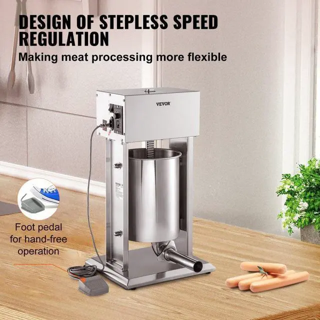 Alt view image 5 of 8 - VEVOR Electric Sausage Stuffer 15L Variable Speed Sausage Maker Stainless Steel