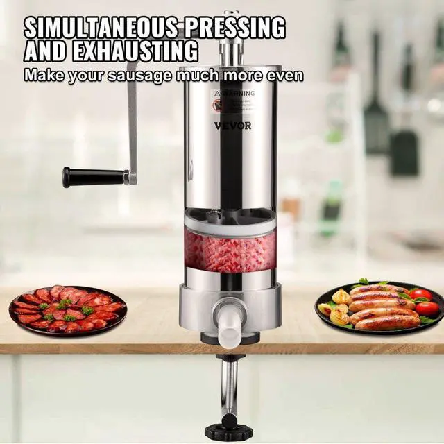 Alt view image 5 of 8 - VEVOR Sausage Stuffer 5LBS/3L Capacity Homemade Sausage Maker Stainless Steel