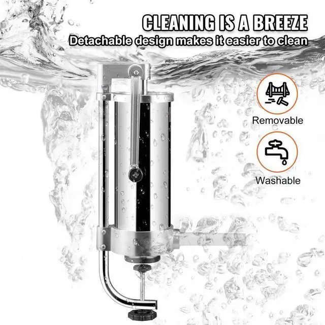 Alt view image 7 of 8 - VEVOR Sausage Stuffer 5LBS/3L Capacity Homemade Sausage Maker Stainless Steel