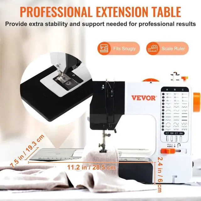 Alt view image 5 of 15 - VEVOR Sewing Machine 38 Stitches Extension Table Pedal Accessory for Home DIY