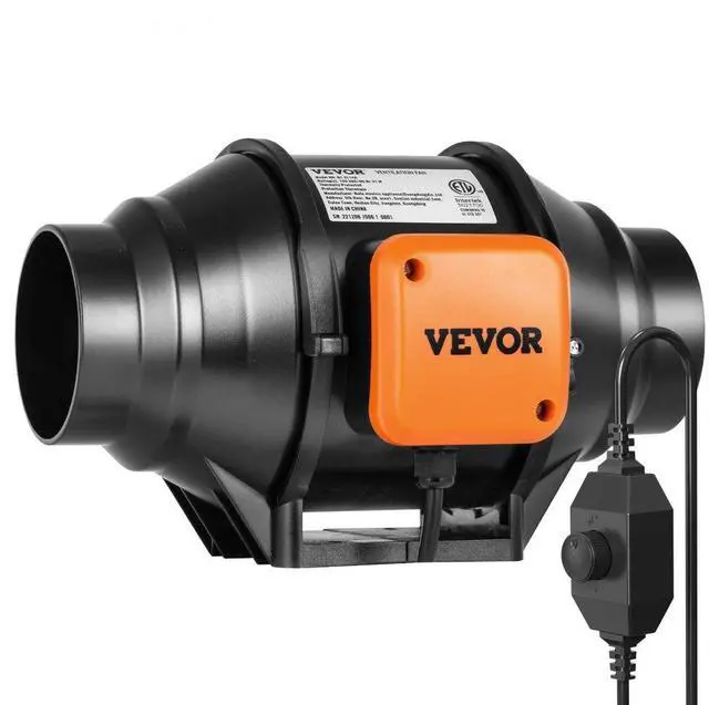 Alt view image 2 of 8 - VEVOR 4 Inch Inline Duct Fan HVAC Exhaust Blower Kit AC Variable Speed Control