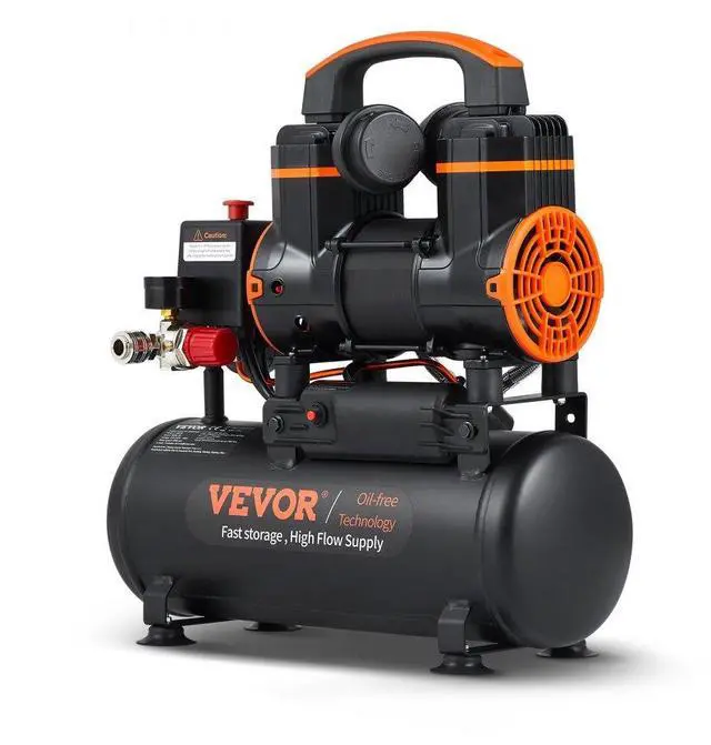 Alt view image 2 of 11 - VEVOR Air Compressor 2.1 Gallon 900W 2.2 CFM@ 90PSI 70 dB Ultra Quiet Oil Free