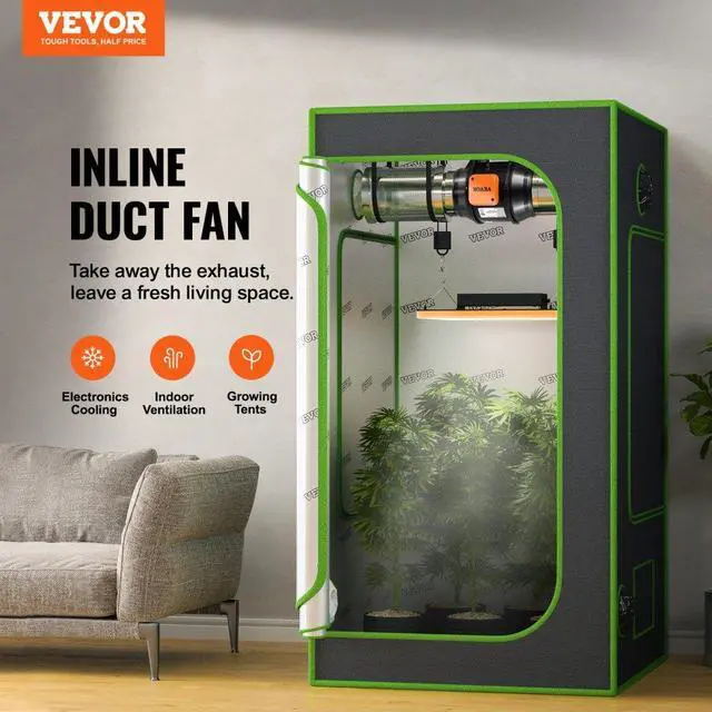 Alt view image 3 of 15 - VEVOR 6 Inch Inline Duct Fan HVAC Exhaust Blower Kit AC Variable Speed Control