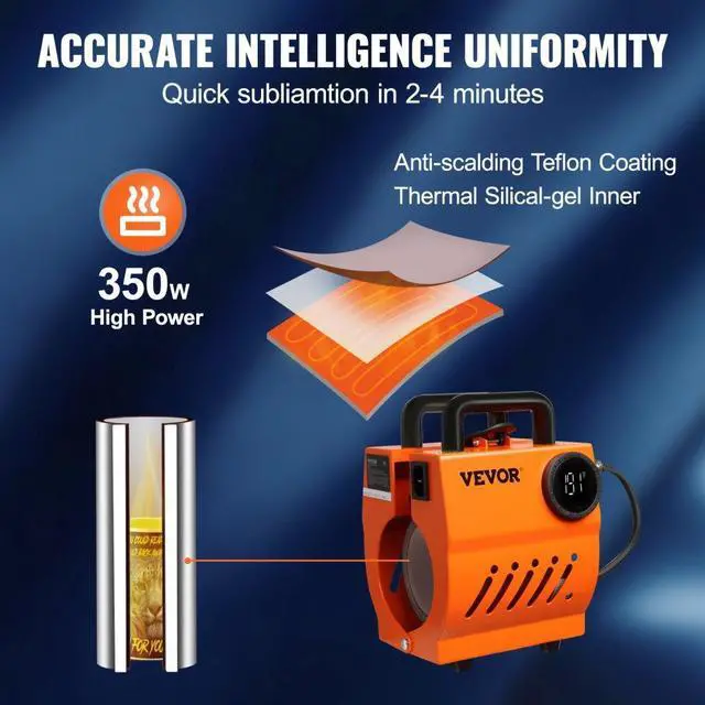Alt view image 6 of 8 - VEVOR Mug Heat Press Mini Cup Press Machine DIY Sublimation Blanks 11-15oz