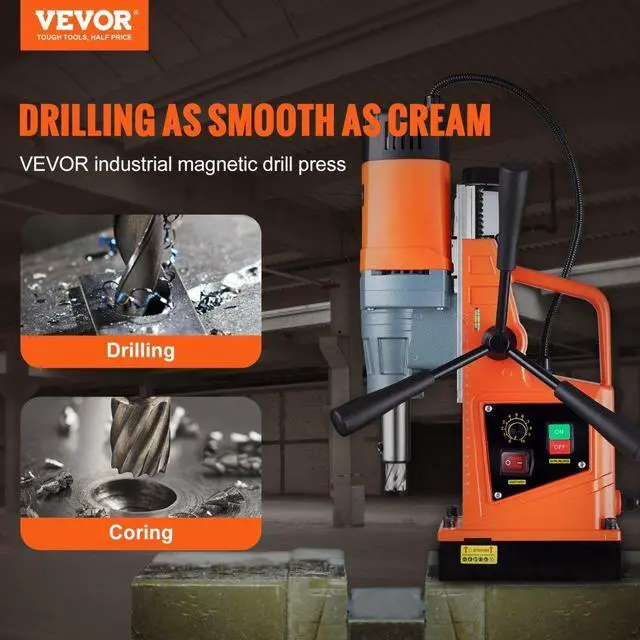 Alt view image 3 of 8 - VEVOR Magnetic Drill 1550W 2922lbf/13000N Portable Mag Drill Press 500RPM