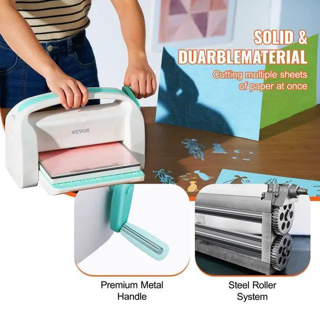 Alt view image 7 of 8 - VEVOR Manual Die Cutting Embossing Machine 9" Opening For Art Craft Scrapbooking