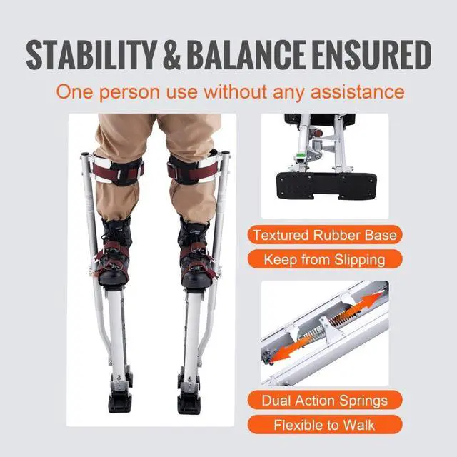 Alt view image 6 of 8 - VEVOR Drywall Stilts Aluminum Tool Stilts 18''-30'' Adjustable Painting Taping