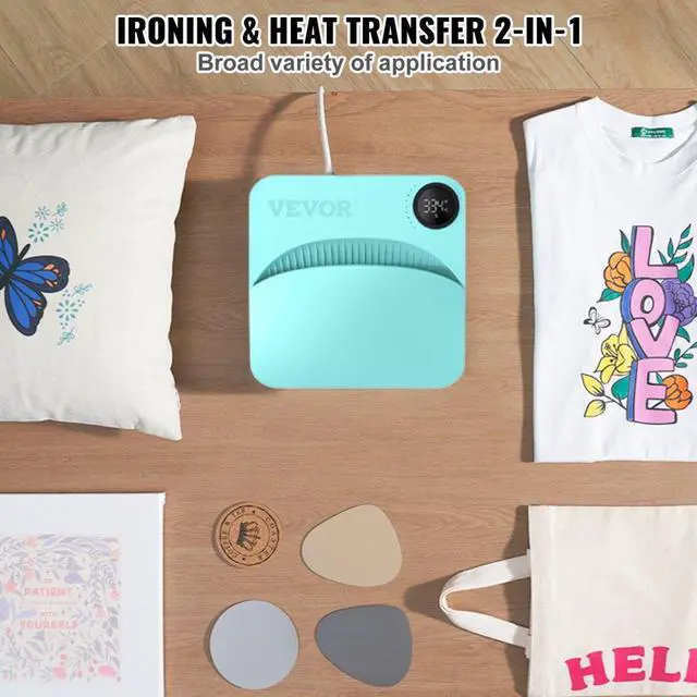 Alt view image 4 of 8 - VEVOR Heat Press 9 x 9 in Portable Easy Press Sublimation Transfer DIY T-shirt