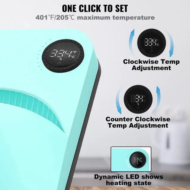 Alt view image 5 of 8 - VEVOR Heat Press 9 x 9 in Portable Easy Press Sublimation Transfer DIY T-shirt