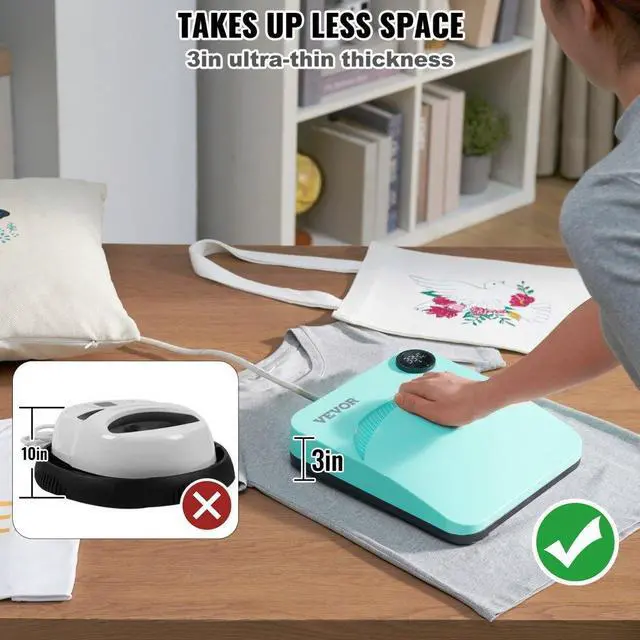 Alt view image 7 of 8 - VEVOR Heat Press 9 x 9 in Portable Easy Press Sublimation Transfer DIY T-shirt