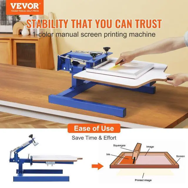 Alt view image 3 of 8 - VEVOR 1 Color 1 Station Silk Screening Screenprint Press Screen Printing Machine