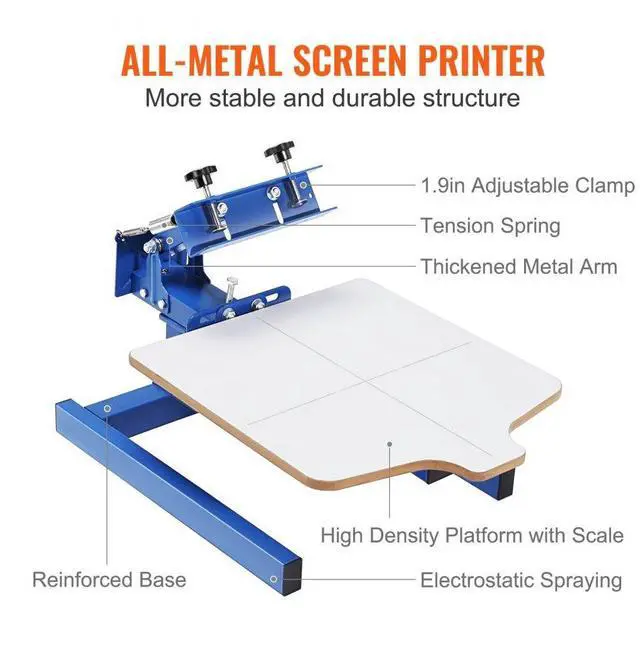 Alt view image 6 of 8 - VEVOR 1 Color 1 Station Silk Screening Screenprint Press Screen Printing Machine