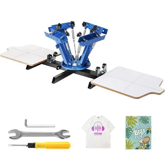Alt view image 2 of 8 - VEVOR 4 Color 2 Station Silk Screening Screenprint Press Screen Printing Machine
