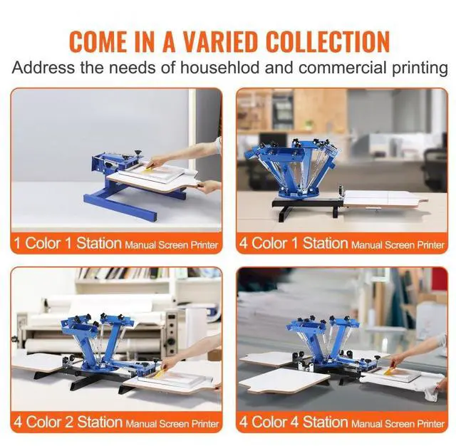 Alt view image 7 of 8 - VEVOR 4 Color 2 Station Silk Screening Screenprint Press Screen Printing Machine