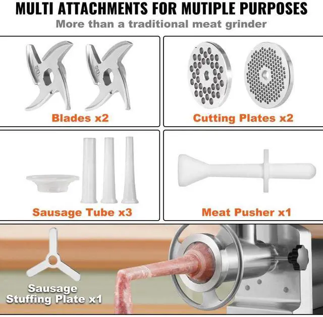 Alt view image 4 of 14 - VEVOR Heavy Duty Electric Meat Grinder 992 Lb/H Capacity 1100W Sausage Stuffer