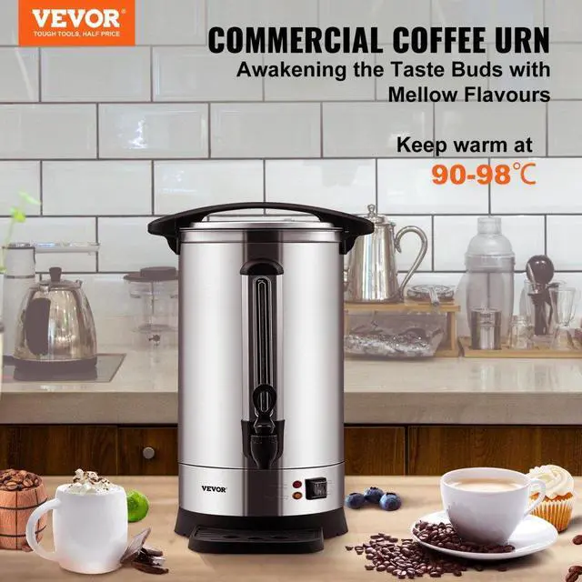 Alt view image 3 of 8 - VEVOR Commercial Coffee Urn 65 Cup Stainless Steel Coffee Dispenser Fast Brew