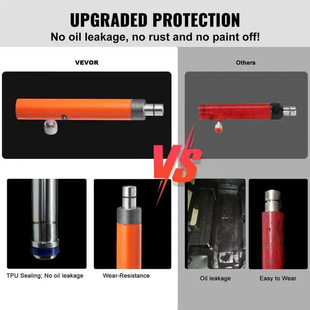 Alt view image 4 of 8 - VEVOR 4 Ton/8800 LBS Porta Power, Portable Hydraulic Ram with 3.9 ft/1.2 m Oil Hose, Auto Body Frame Repair Kit with Storage Case for Car Repair, Truck, Farm