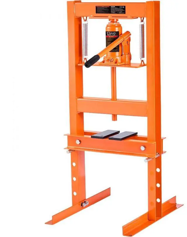 Alt view image 2 of 8 - VEVOR Hydraulic Shop Press, 6 Ton H-Frame Hydraulic Garage/Shop Floor Press, Adjustable Shop Press with Press Plates, Heavy Duty Hydraulic Press for Garage, Shop, Workshop