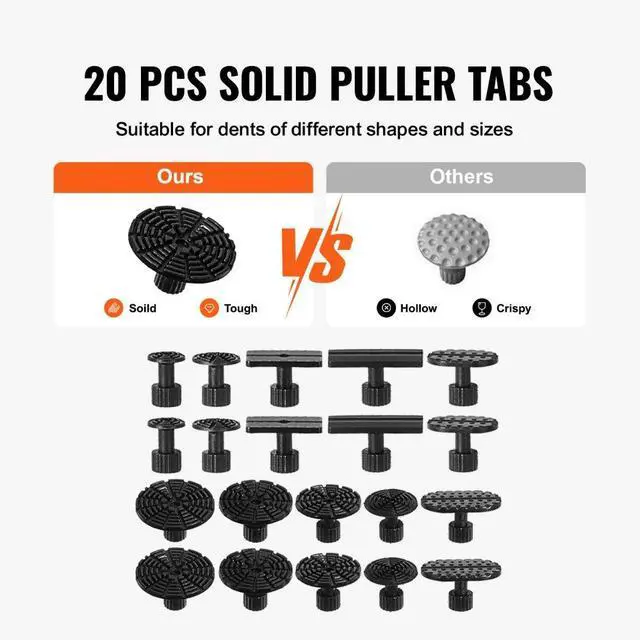 Alt view image 6 of 8 - VEVOR 56 PCS Dent Removal Kit, Paintless Dent Repair Kit with Golden Lifter, Bridge Puller, Car Dent Puller with Puller Tabs, Hot Glue  for Auto Body Dents, Hail Damage, Door Ding