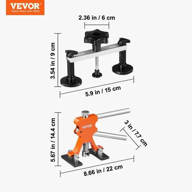 Alt view image 8 of 8 - VEVOR 56 PCS Dent Removal Kit, Paintless Dent Repair Kit with Golden Lifter, Bridge Puller, Car Dent Puller with Puller Tabs, Hot Glue  for Auto Body Dents, Hail Damage, Door Ding