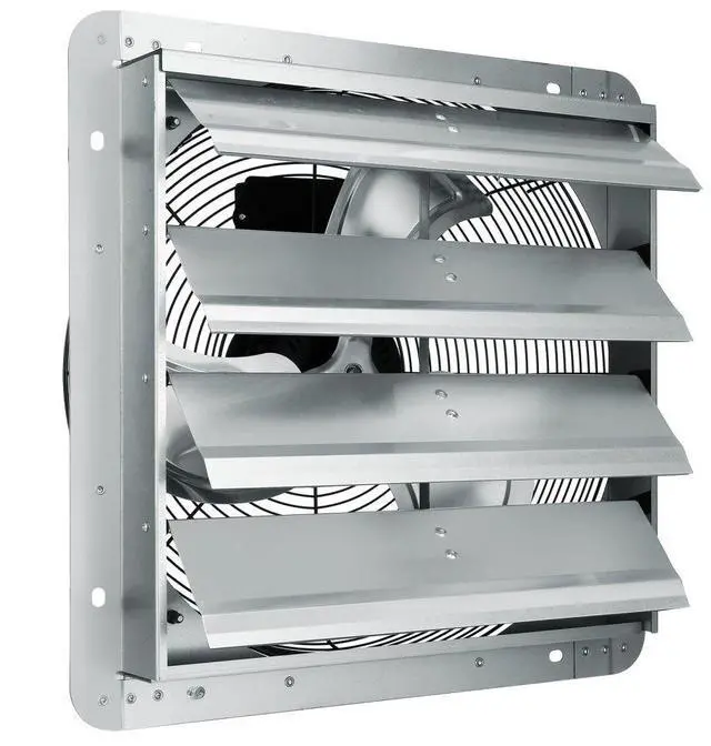 Alt view image 2 of 9 - VEVOR Shutter Exhaust Fan, 16'' with Speed Controller, AC-motor, 2000 CFM, No Assembly Required Wall Mount Attic Fan, Ventilation and Cooling for Greenhouses, Garages, Sheds, FCC Listed