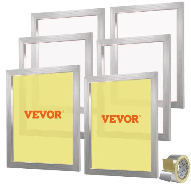 Alt view image 2 of 8 - VEVOR Screen Printing Kit, 6 Pieces Aluminum Silk Screen Printing Frames, 20x24inch Silk Screen Printing Frame with 110 Count Mesh, High Tension Nylon Mesh and Sealing Tape for T-shirts DIY Printing
