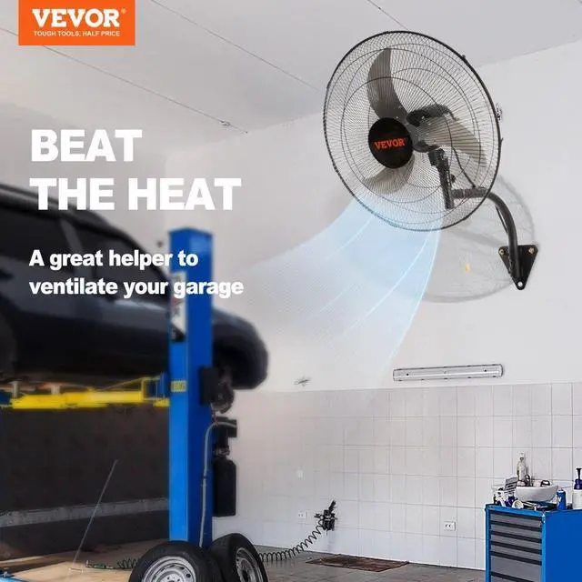 Alt view image 4 of 9 - VEVOR Wall Mount Fan, 18 Inch, 3-speed High Velocity Max. 4000 CFM Oscillating Industrial Wall Fan, Commercial or Residential for Warehouse, Greenhouse, Workshop, Patio, Basement, Black, ETL Listed