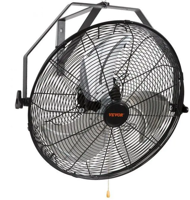 Alt view image 2 of 11 - VEVOR Wall Mount Fan, 18 Inch, 3-speed High Velocity Max. 4150 CFM, Waterproof Oscillating Industrial Wall Fan, Commercial or Residential for Warehouse, Greenhouse, Workshop, Patio, Black, ETL Listed