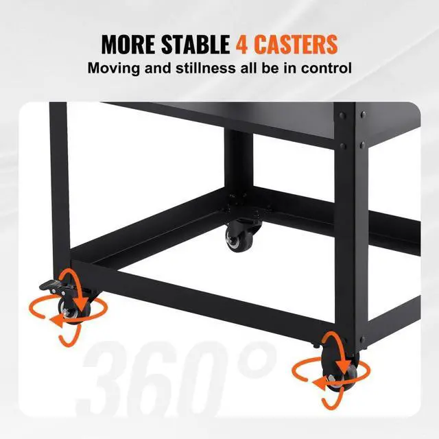 Alt view image 5 of 8 - VEVOR Planer Stand, 100 lbs / 45 kg heavy loads, Three-Gear Height Adjustable Thickness Planer Table,with 4 Stable Casters & Storage Space, for most planers, saws, bench-top machines, power tools